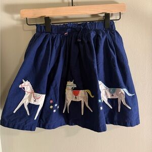 Joules Kids Skirt with Horse Embroidery - Navy Blue